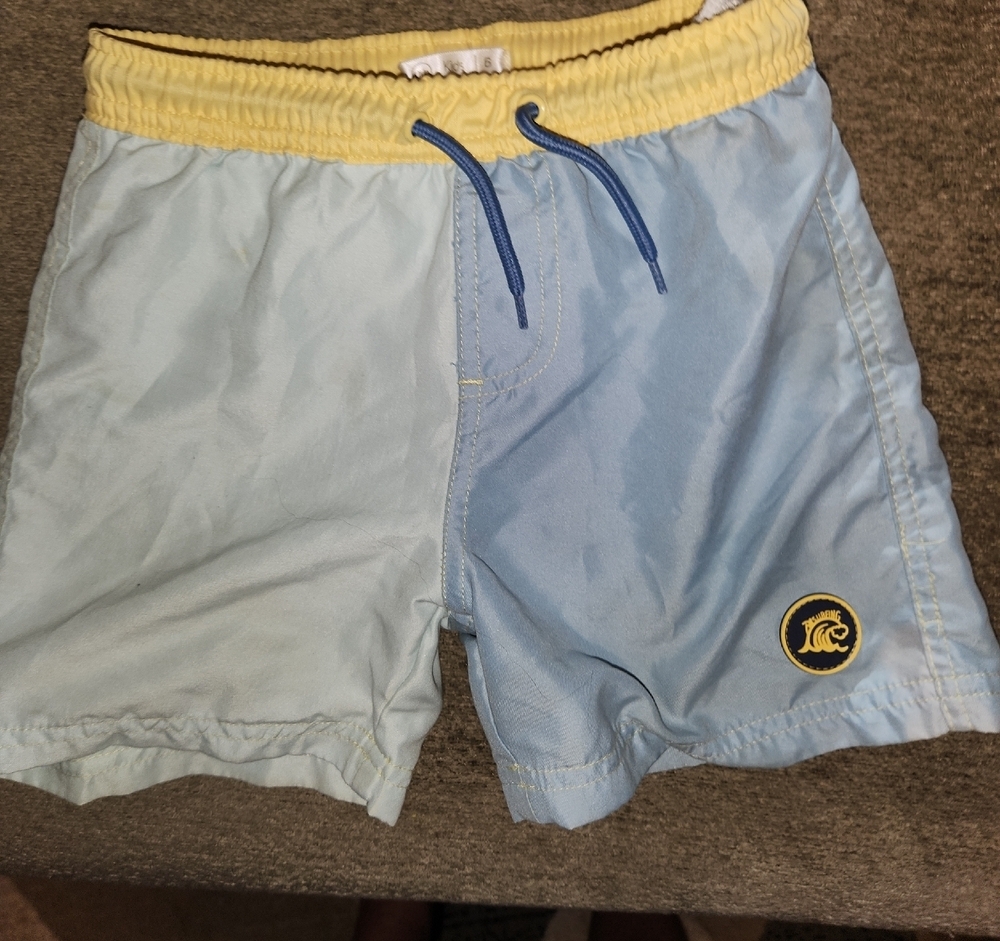 Urban Planet Kids Swim Trunks - Light Blue and Yellow